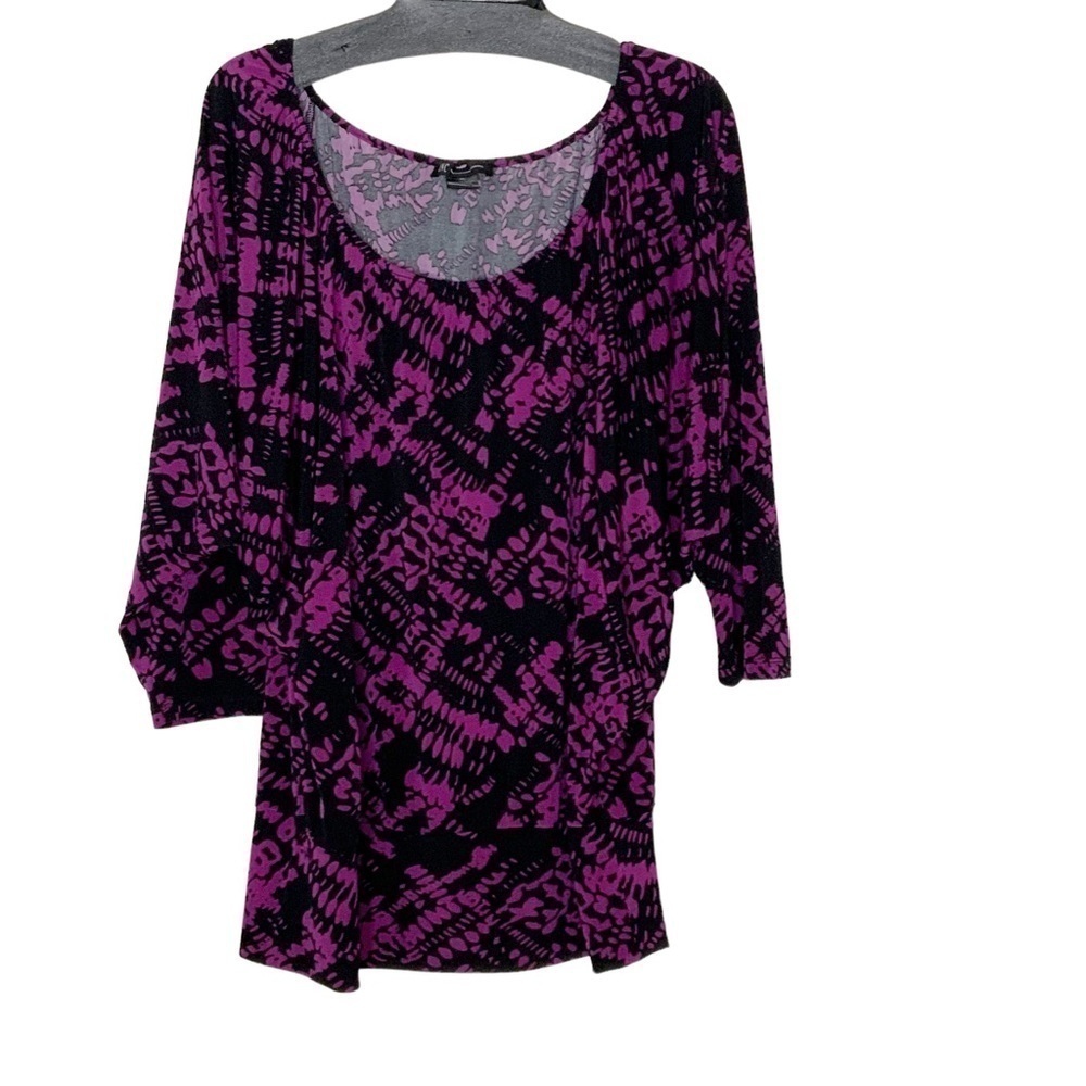 Inc International Concepts-purple blouse with wide neckline. Size XL